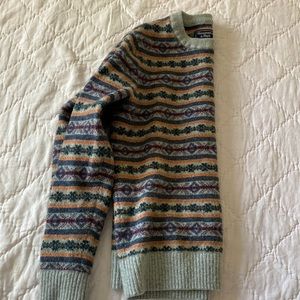 Abercrombie & Fitch Sweater Size Medium M Fair Isle Pullover Wool Blend